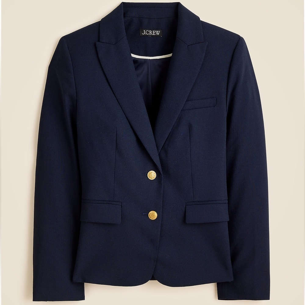 J crew navy blue École blazer in Italian studio wool blend